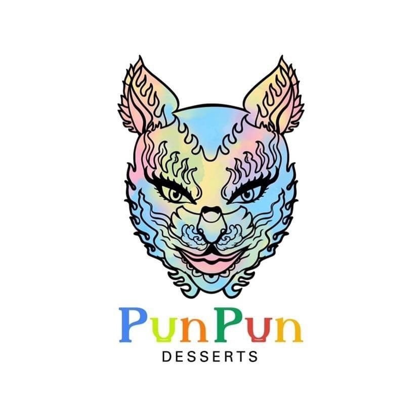 Pun Pun Desserts — pastel Thai cat emblem